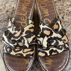 Sam Edelman Brown Leopard Print Sandals